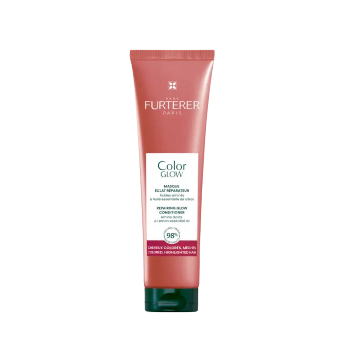 Pot de Masque Éclat Réparateur Color Glow René Furterer, 200 ml, pour cheveux colorés