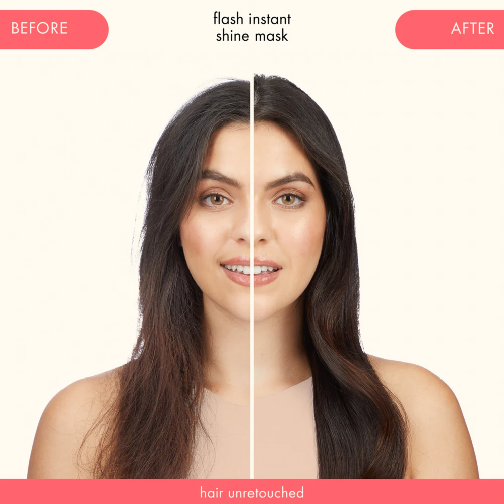 Pot du masque amika Flash Instant Shine Mask pour cheveux brillants et lissés en une minute

