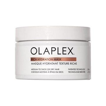 « Masque d’hydratation riche Olaplex pot noir cheveux secs avant après »