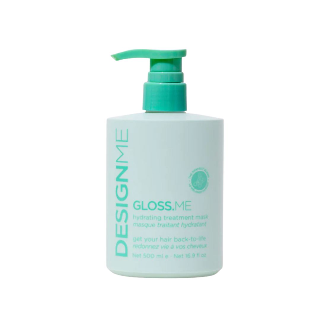 Pot de masque traitant hydratant GLOSS.ME, texture riche crème pour cheveux soyeux, hydratés et brillants