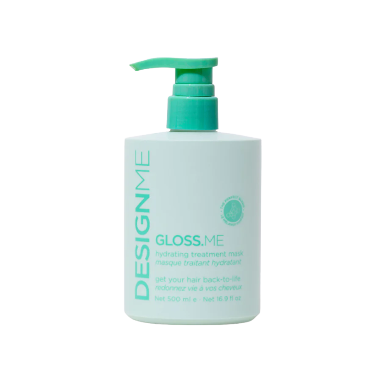 Pot de masque traitant hydratant GLOSS.ME, texture riche crème pour cheveux soyeux, hydratés et brillants