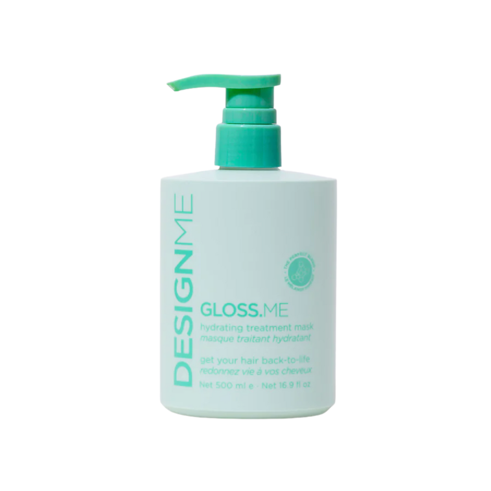 Pot de masque traitant hydratant GLOSS.ME, texture riche crème pour cheveux soyeux, hydratés et brillants