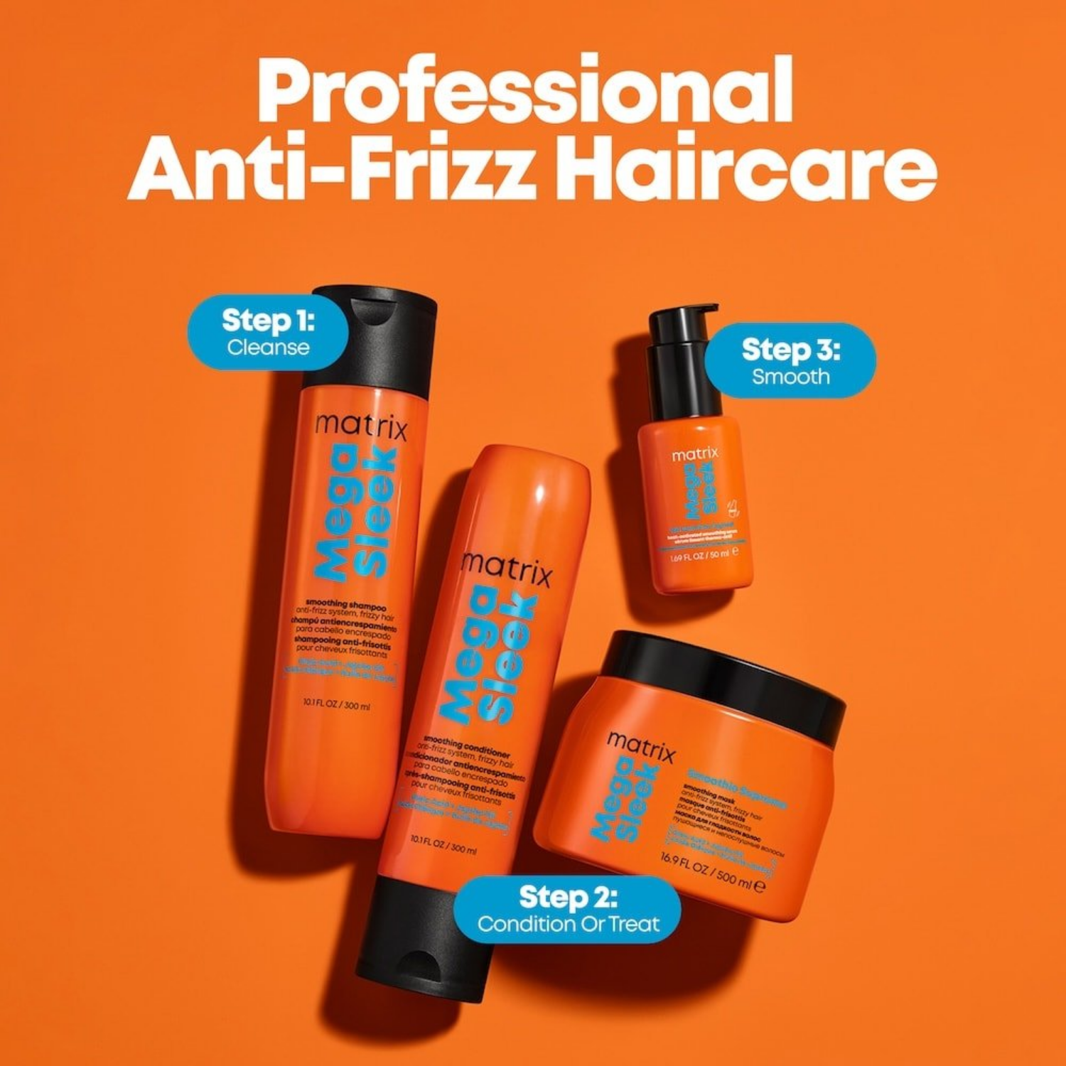 Masque lissant Mega Sleek Smoothie Supreme de Matrix, traitement anti‑frisottis pour cheveux lisses et brillants