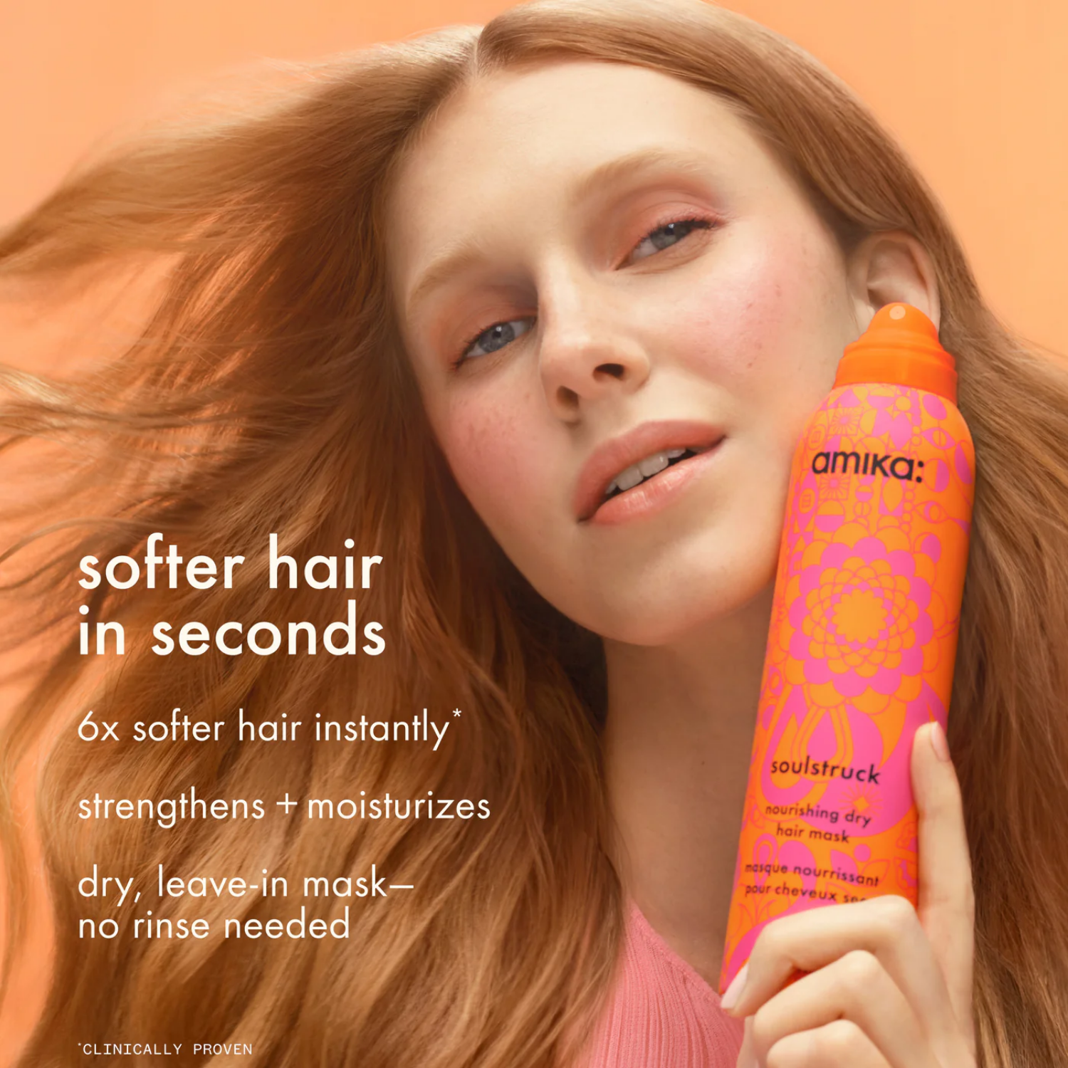Spray masque sec Amika Soulstruck – soin nourrissant sans rinçage pour cheveux secs et abîmés