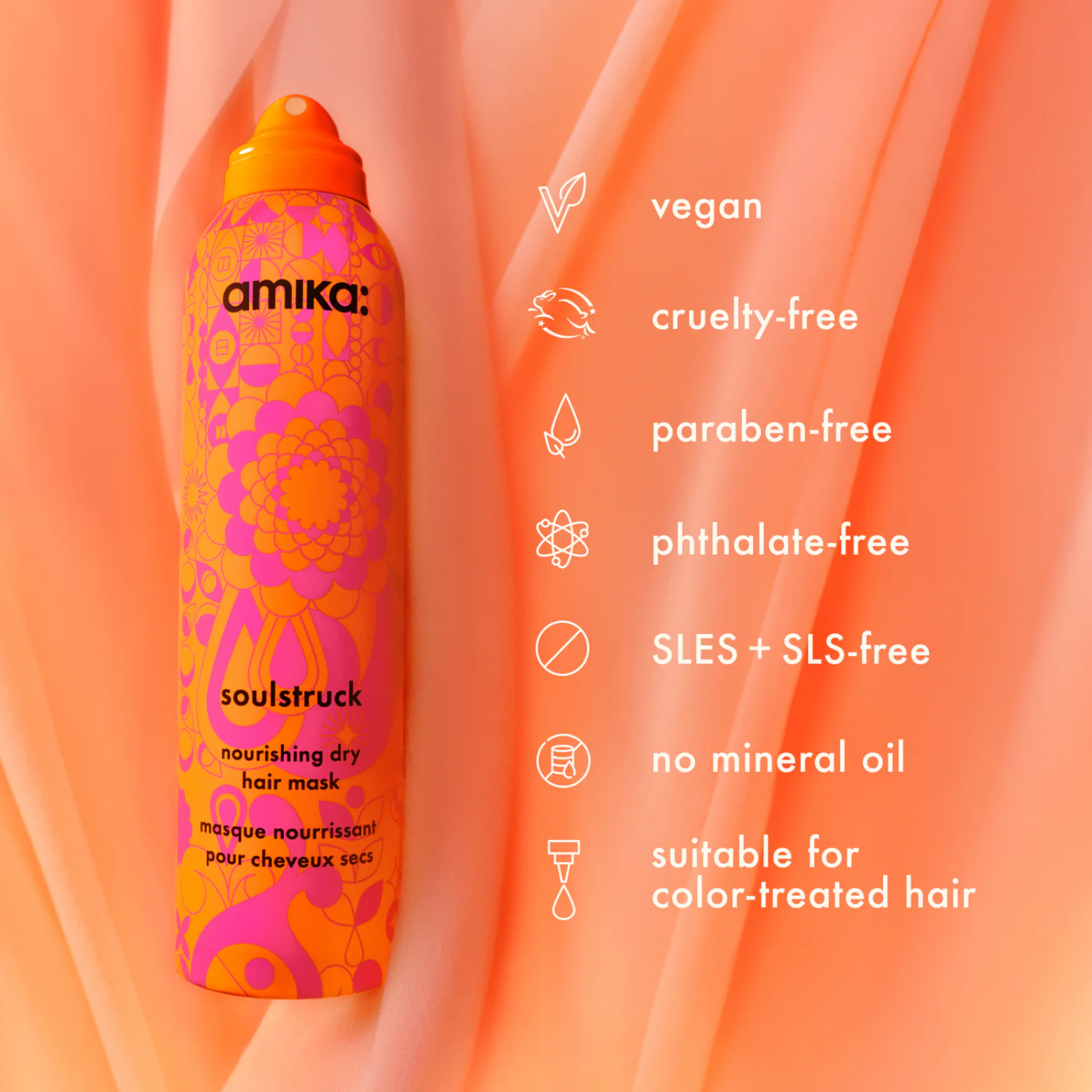 Spray masque sec Amika Soulstruck – soin nourrissant sans rinçage pour cheveux secs et abîmés