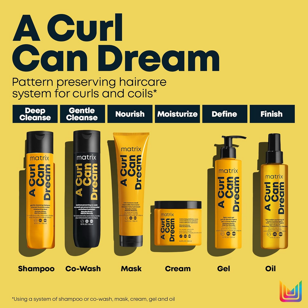 Flacon Matrix A Curl Can Dream huile légère cheveux bouclés sans silicone