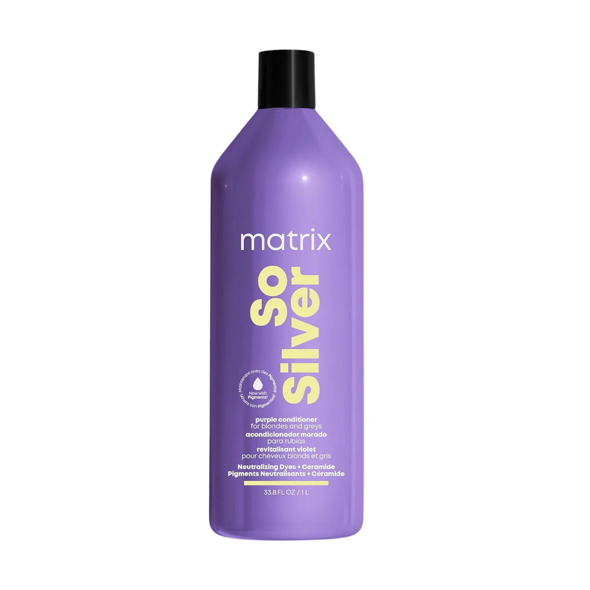 Bouteille de Matrix So Silver Purple Pigmented Conditioner pour cheveux blonds et gris