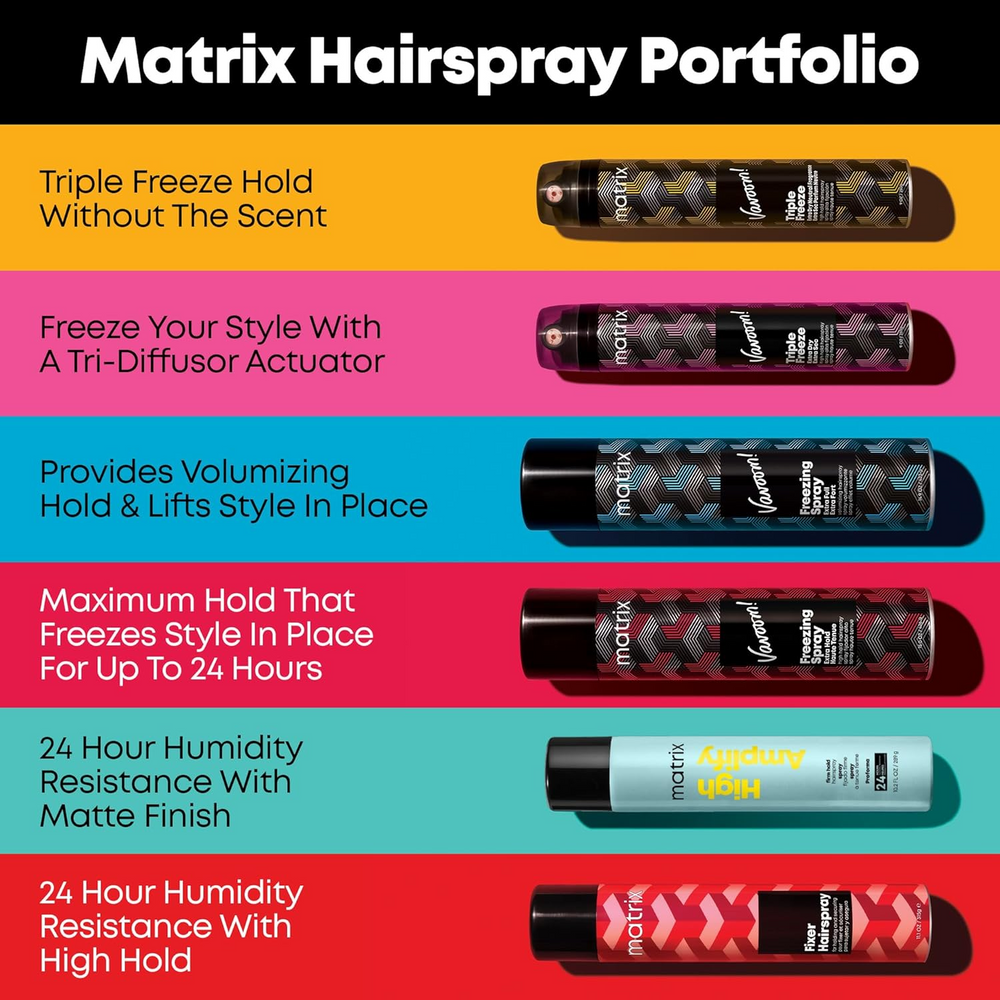 Flacon du Matrix Vavoom Extra Hold Freezing Spray – Laque volumisante professionnelle