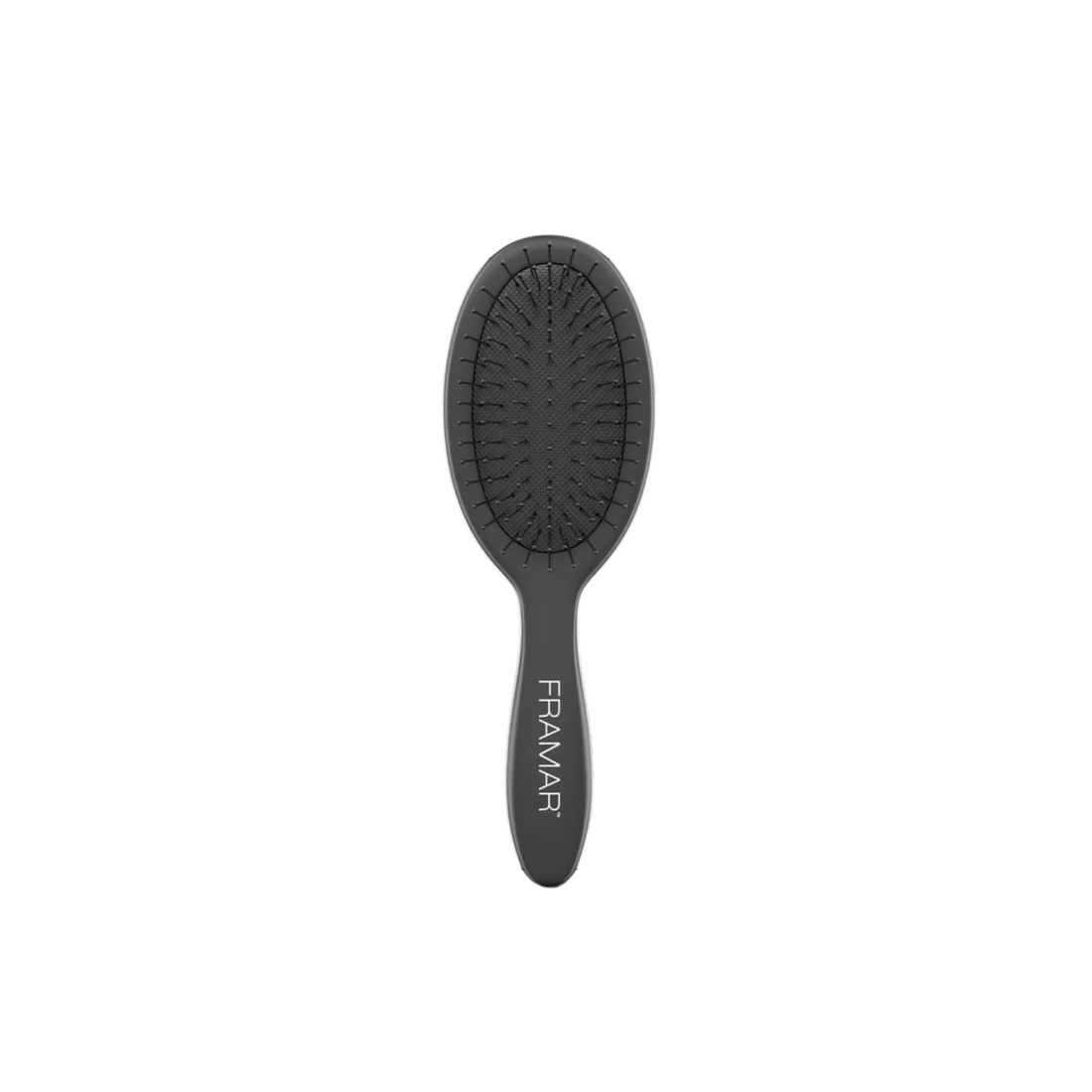 Mini brosse Framar noire, poils souples et flexible, idéale pour démêler en déplacement.
