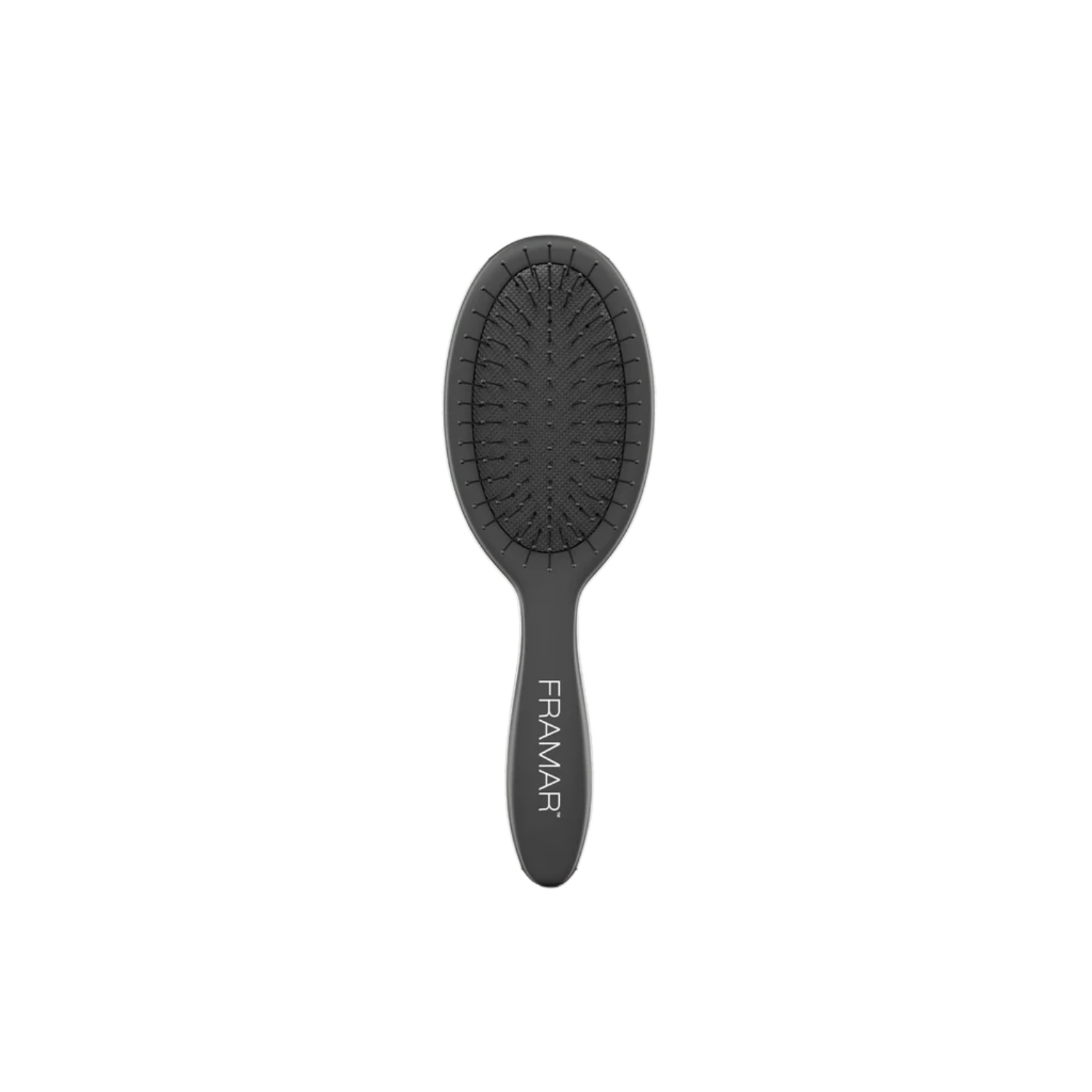 Mini brosse Framar noire, poils souples et flexible, idéale pour démêler en déplacement.
