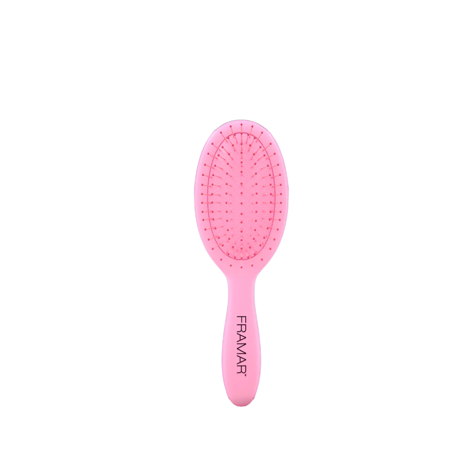 Mini brosse Framar rose — poils flexibles pour démêlage en douceur.