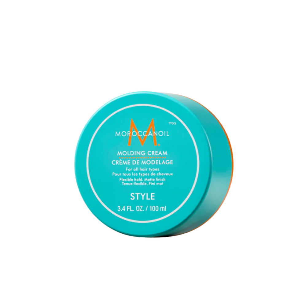 Pot de Molding Cream Moroccanoil, crème coiffante pour sculpter, texturiser et donner du volume aux cheveux avec finition semi-mate

