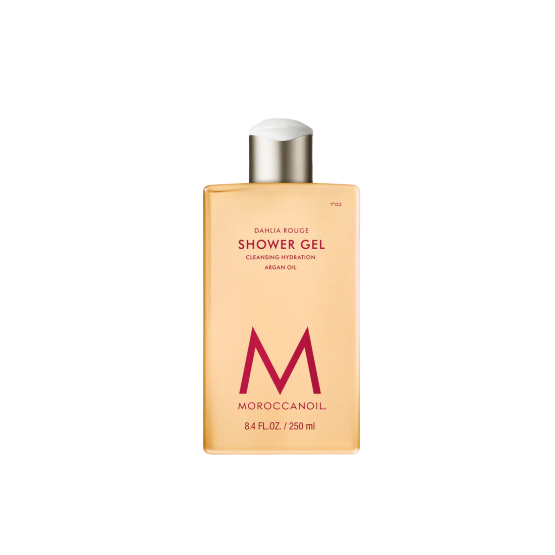 Flacon 250 ml du Moroccanoil Shower Gel Dahlia Rouge – gel douche hydratant parfum pétales de dahlia, tubéreuse pearl et bois de santal.

