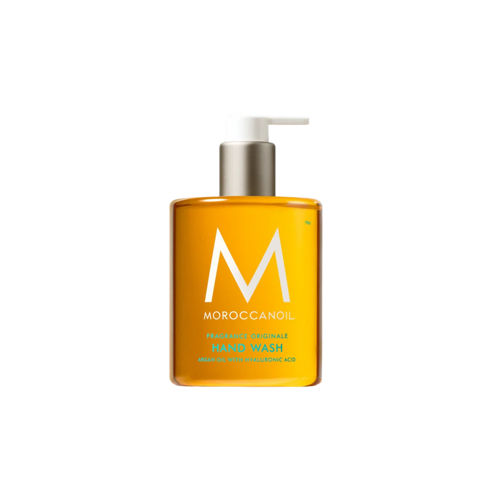 Flacon 360 ml Moroccanoil Hand Wash Fragrance Originale, savon mains hydratant parfum ambre, magnolia et bois à l’huile d’argan


