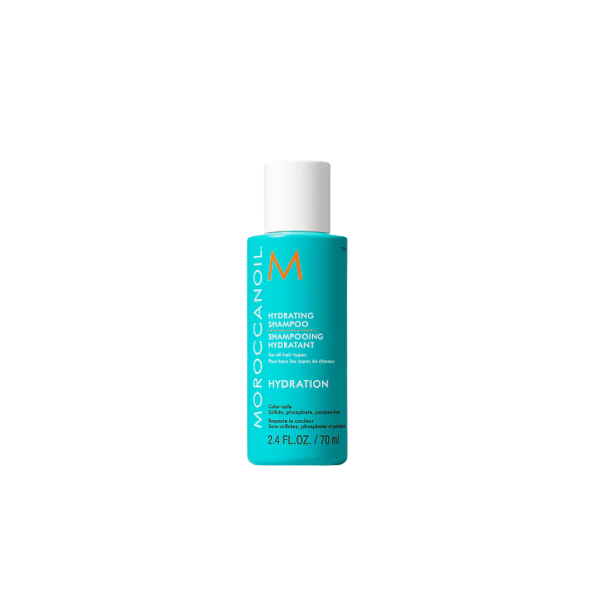 Flacon de Moroccanoil Hydrating Shampoo 250 ml – soin hydratant sans sulfates à l’huile d’argan, algues rouges et vitamines A & E pour cheveux secs et colorés.

