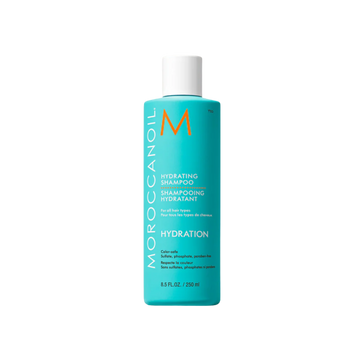 Flacon de Moroccanoil Hydrating Shampoo 250 ml – soin hydratant sans sulfates à l’huile d’argan, algues rouges et vitamines A & E pour cheveux secs et colorés.

