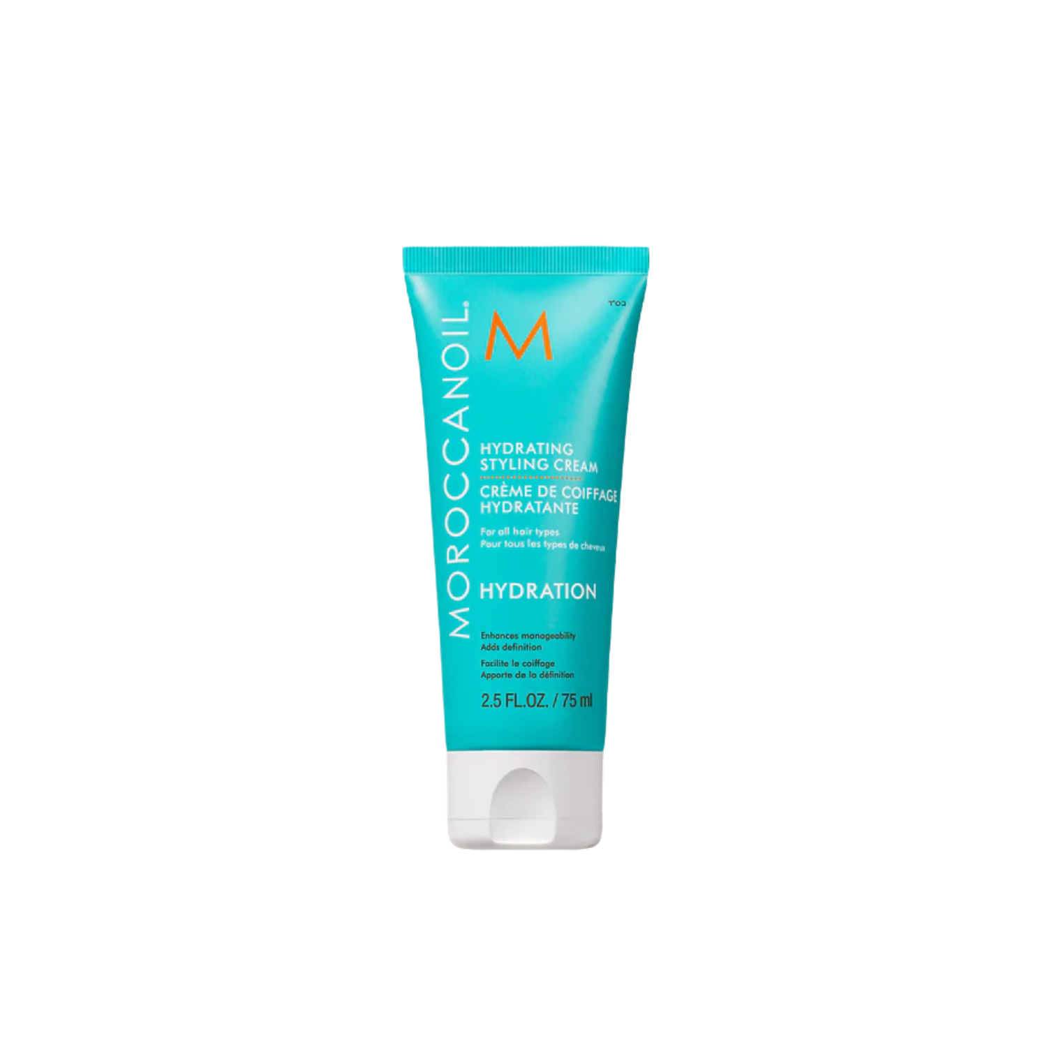 Flacon de Moroccanoil Hydrating Styling Cream, lotion coiffante hydratante à l’huile d’argan pour cheveux brillants et sans frisottis

