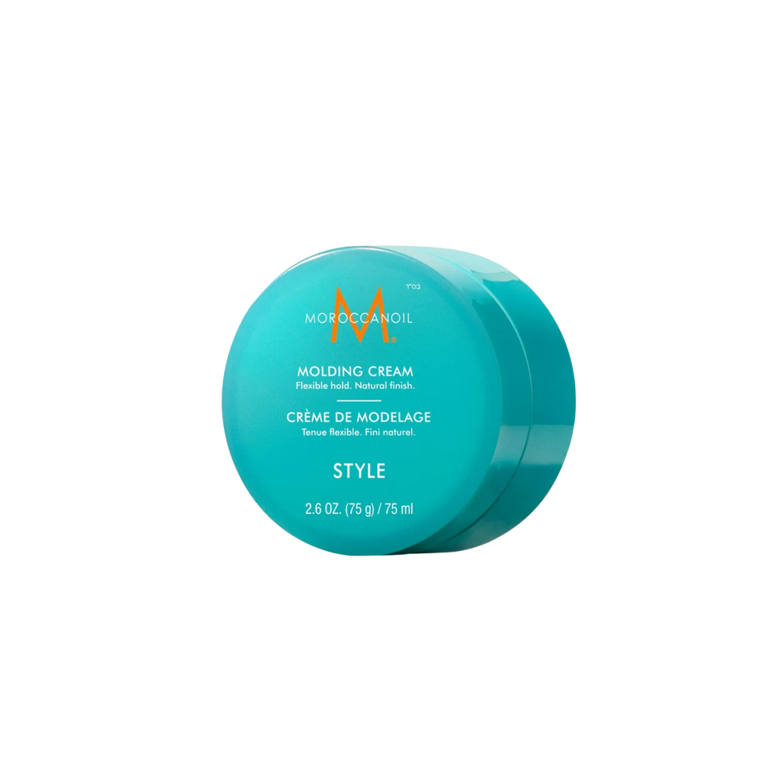 Pot de Moroccanoil Molding Cream 100ml pour coiffage texturisé avec tenue flexible et fini semi-mat à l’huile d’argan.
