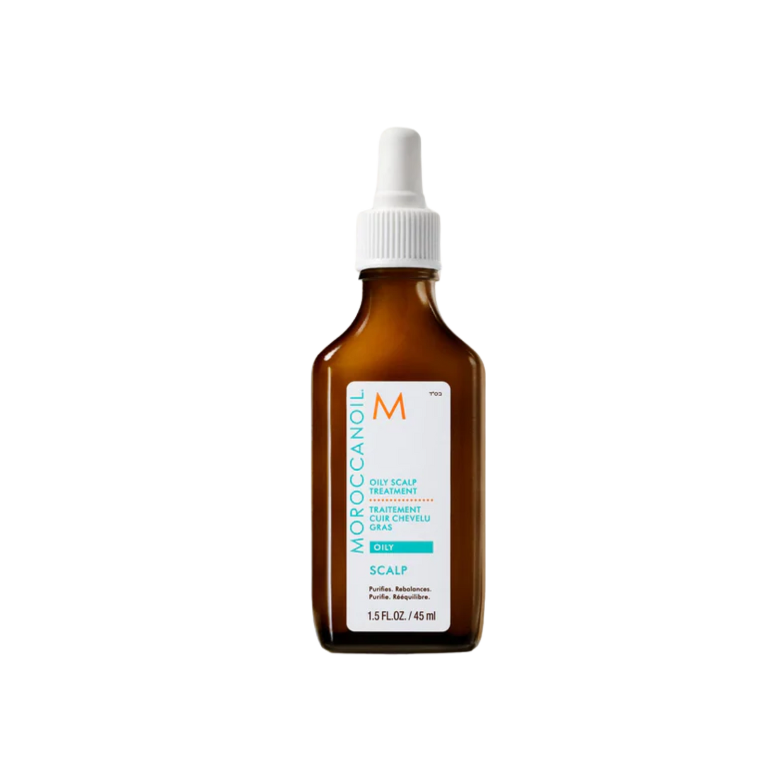 Flacon du traitement cuir chevelu Moroccanoil Oily Scalp Treatment, sérum pré‑shampooing purifiant pour cuir chevelu gras

