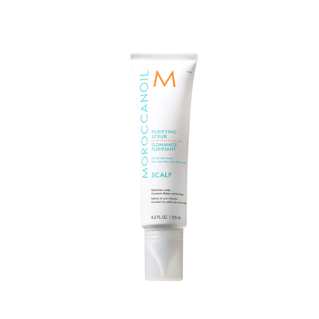 Flacon 125 ml Moroccanoil Purifying Pre‑Wash Scalp Scrub poudre d’argan exfoliant cuir chevelu
