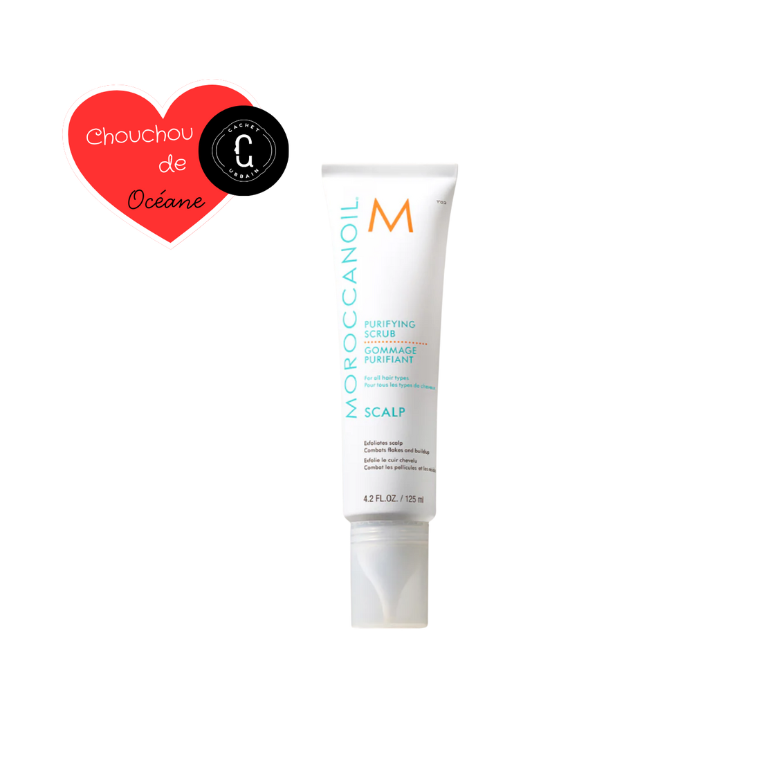 Flacon 125 ml Moroccanoil Purifying Pre‑Wash Scalp Scrub poudre d’argan exfoliant cuir chevelu