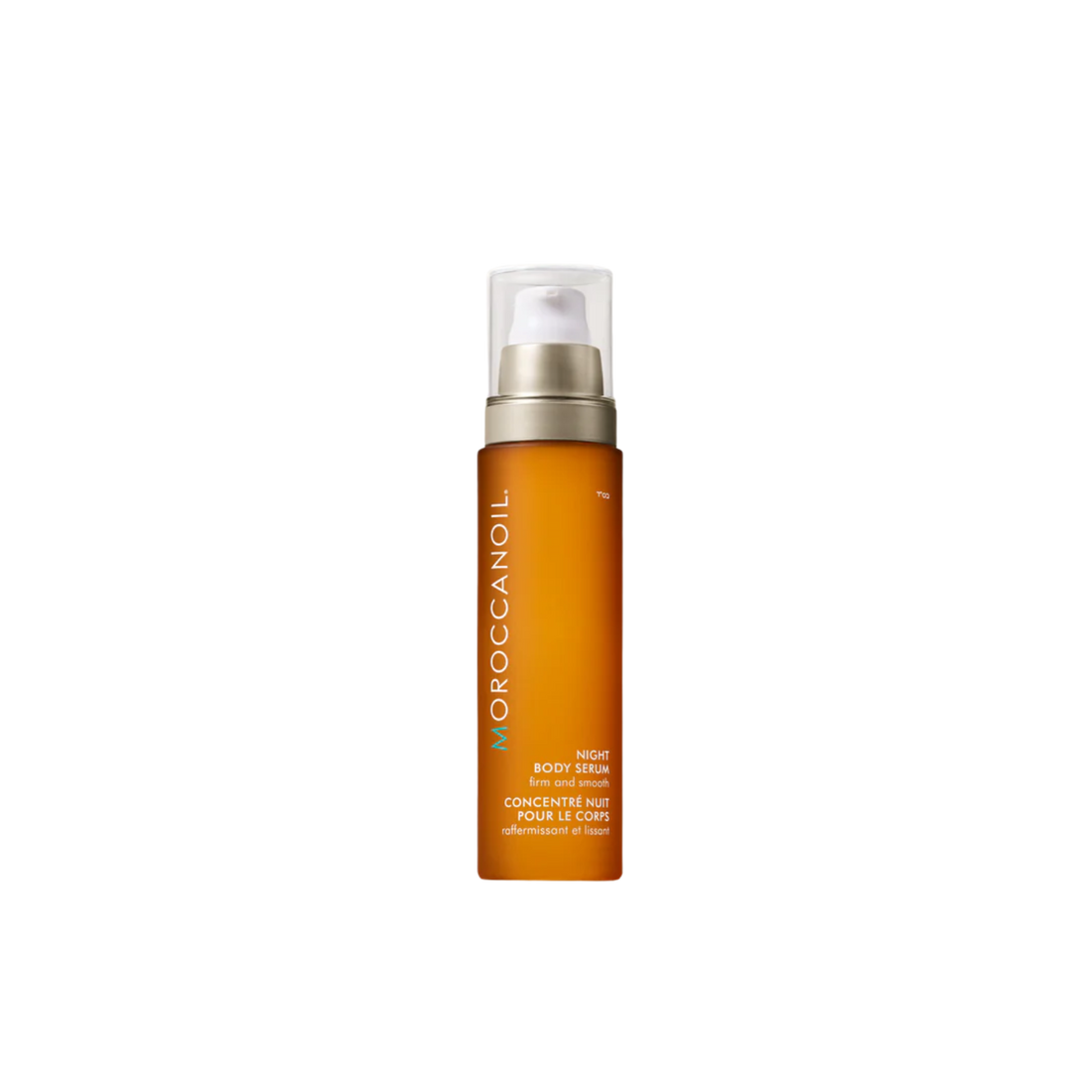 Flacon du Concentré Nuit Corps Moroccanoil, sérum corporel de nuit raffermissant et lissant à base d’argan, tsubaki et vitamine C ester.
