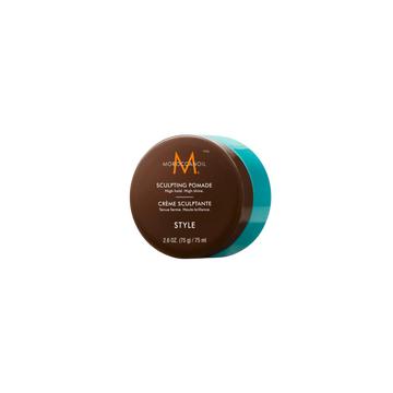 Pot de Moroccanoil Sculpting Pomade 75ml pour coiffage haute tenue avec fini brillant et formule enrichie en huile d’argan.