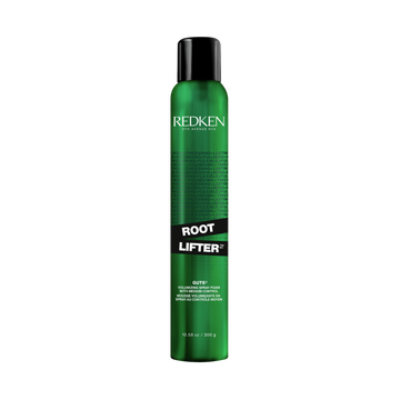 Flacon mousse-spray Root Lifter (Guts 10) de Redken, posé sur fond neutre.