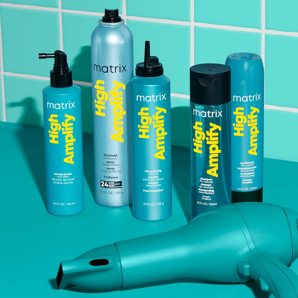 Flacon de mousse volumisante Matrix High Amplify – soin léger pour cheveux fins