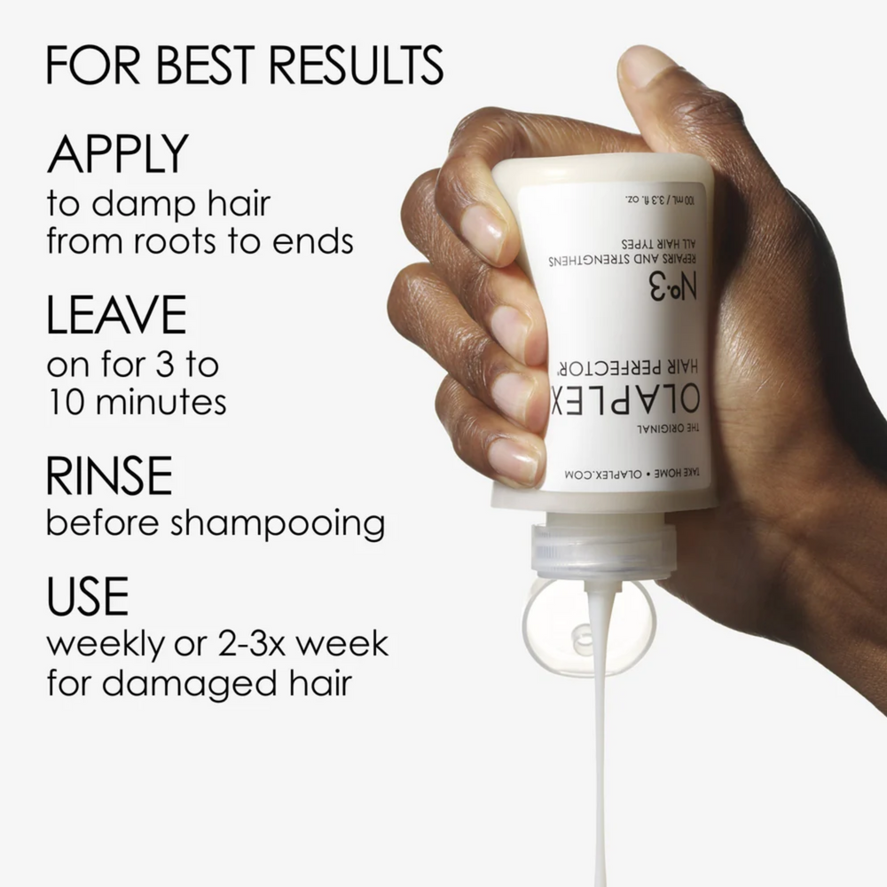 Ornement bouchon doré Nº 3 Hair Perfector – soin réparateur pre‑shampoing format cadeau