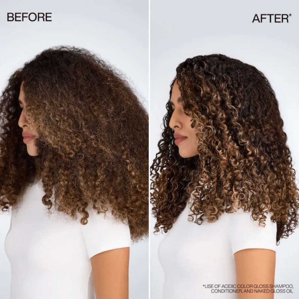 Flacon Naked Gloss Redken – huile légère pour brillance éclat et protection thermique