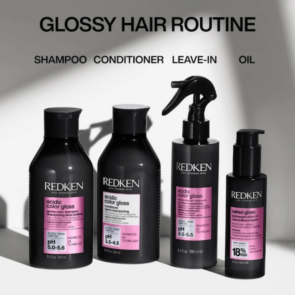 Flacon Naked Gloss Redken – huile légère pour brillance éclat et protection thermique