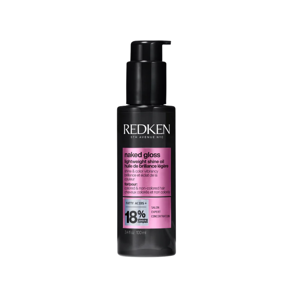 Flacon Naked Gloss Redken – huile légère pour brillance éclat et protection thermique