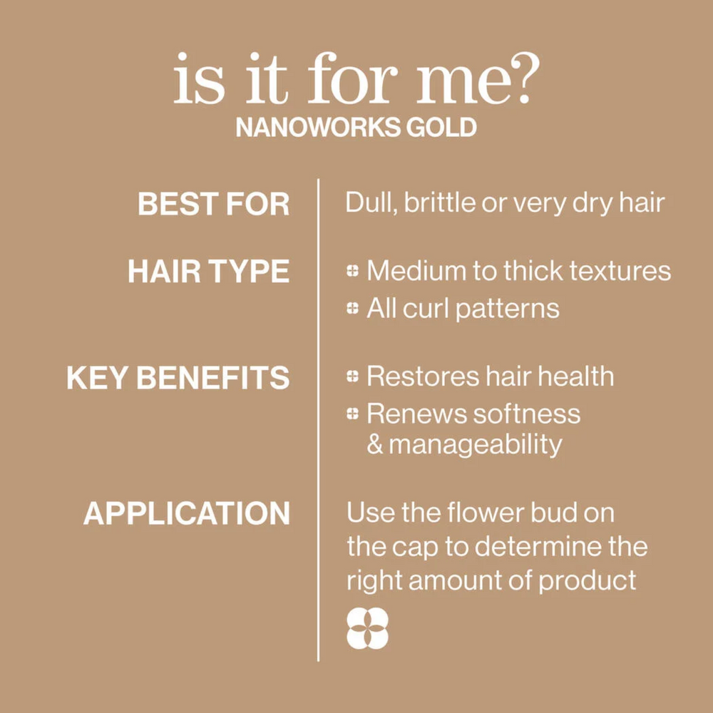 Shampooing Nanoworks Gold Pureology – soin vegan réparateur, éclat et douceur pour cheveux matures ou colorés