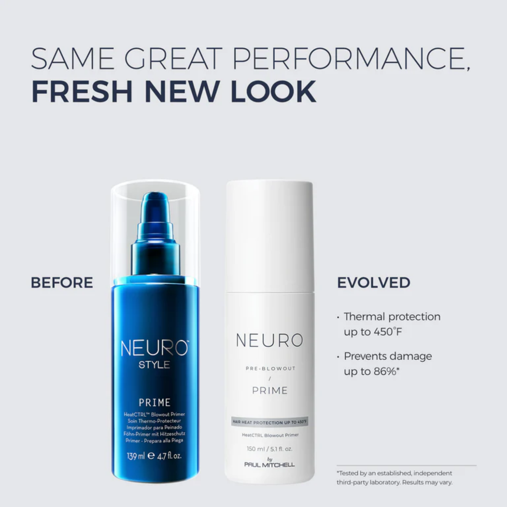 Spray primer Paul Mitchell Neuro Prime HeatCTRL pour brushing protection chaleur anti-frisottis cheveux