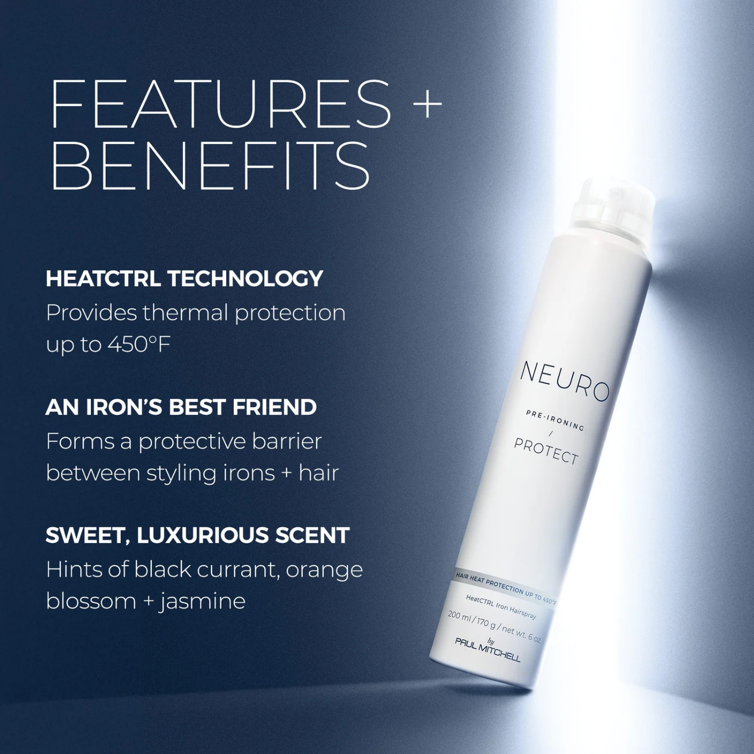 Spray thermoprotecteur Paul Mitchell Neuro HeatCTRL pour cheveux protection chaleur fer à lisser