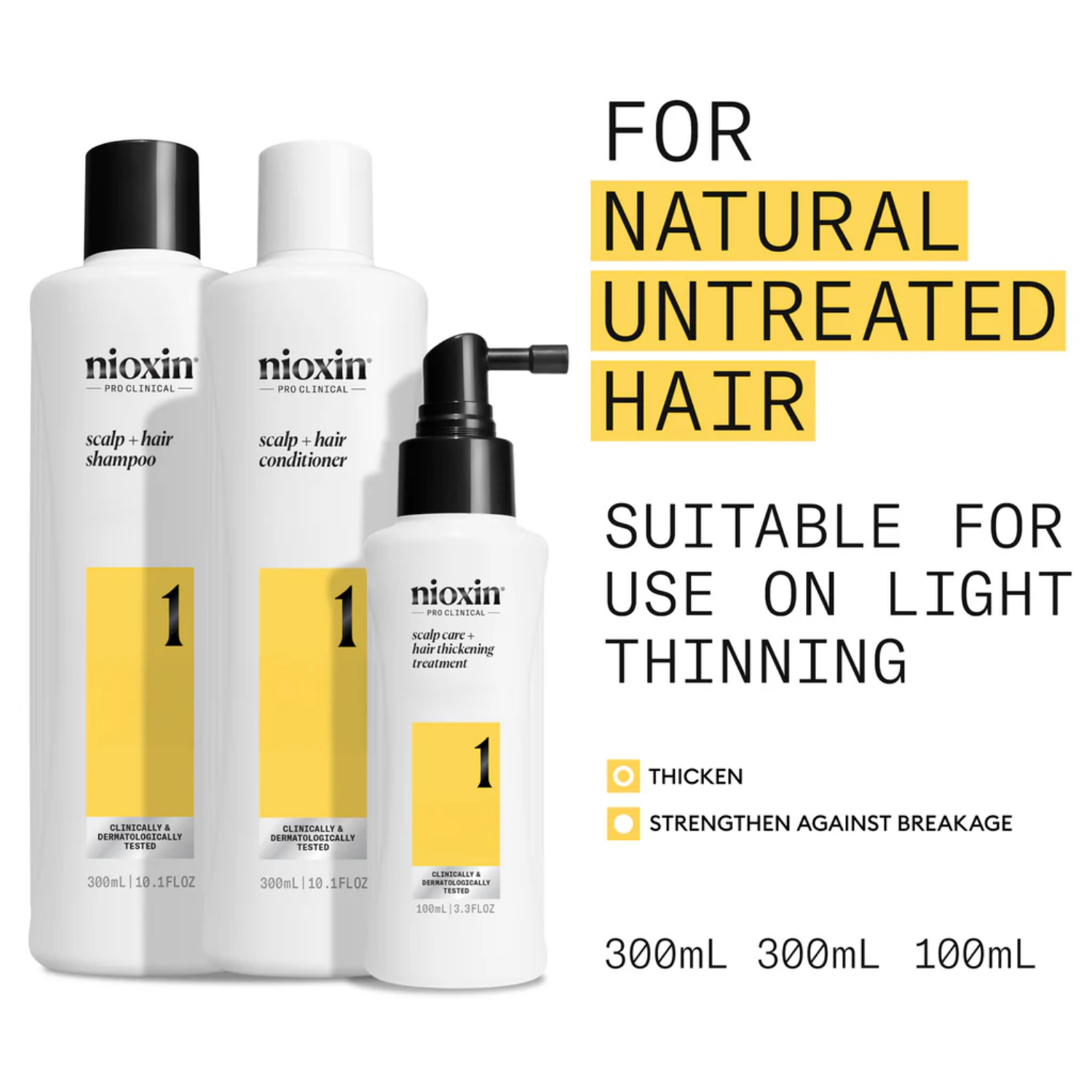 Traitement cuir chevelu Nioxin System 1 sans rinçage pour cheveux naturels clairsemés