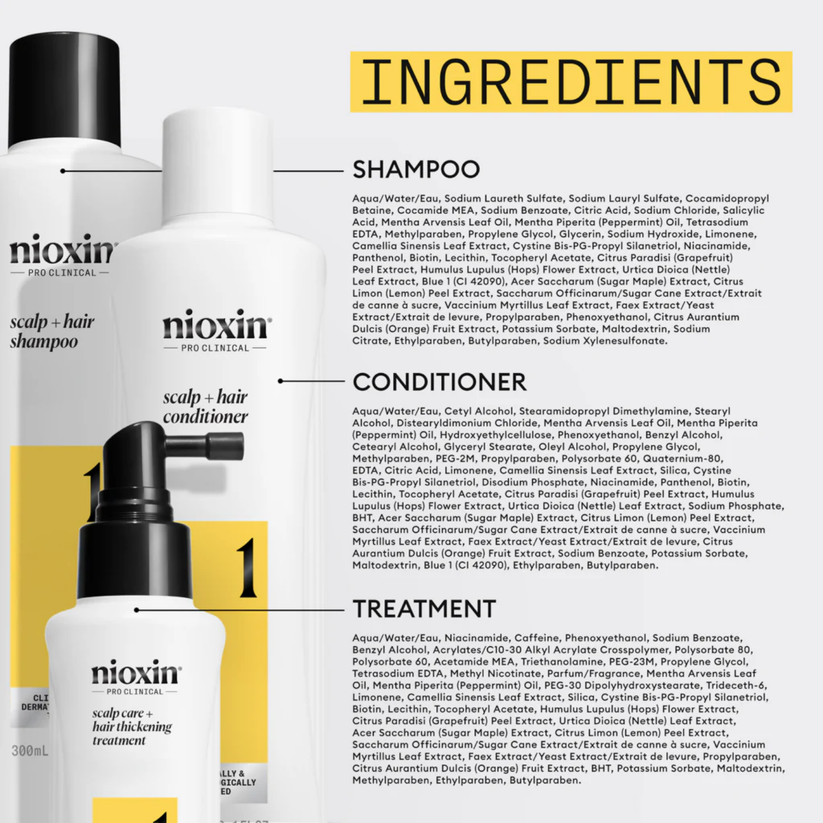 Traitement cuir chevelu Nioxin System 1 sans rinçage pour cheveux naturels clairsemés