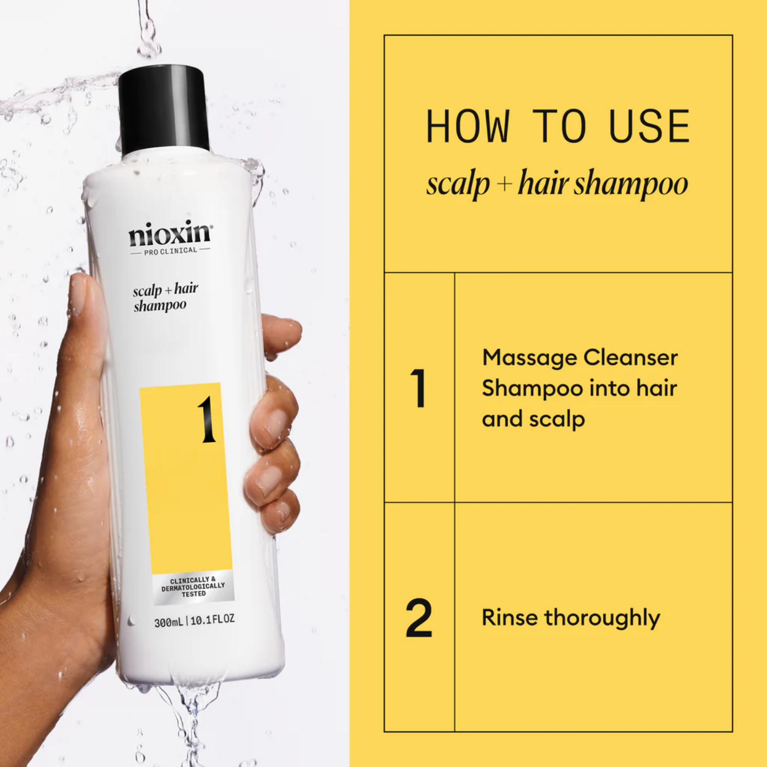 Shampoing Nioxin System 1 Cleanser pour cheveux naturels fins et clairsemés, soin du cuir chevelu