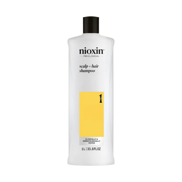 Shampoing Nioxin System 1 Cleanser pour cuir chevelu purifié et cheveux naturels affinés