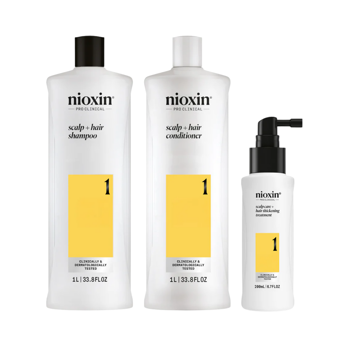 Kit Nioxin System 1 soin cuir chevelu complet shampooing après-shampooing traitement cheveux clairsemés