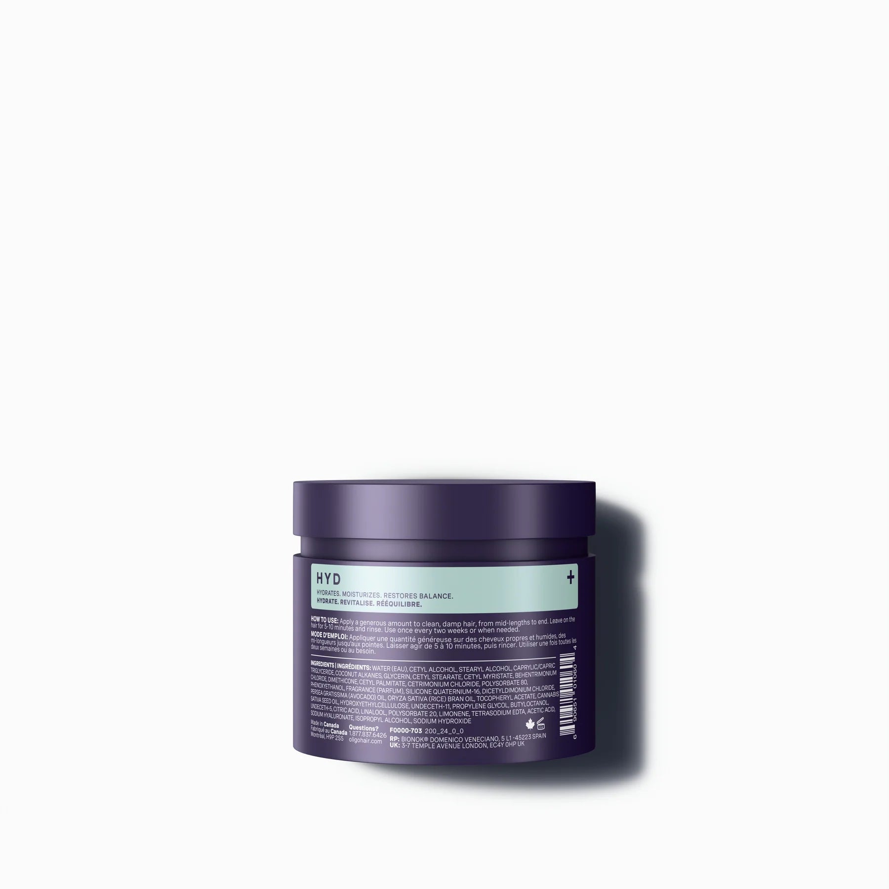 Masque Hydratant Intensif Blacklight (200ml) - OLIGO
