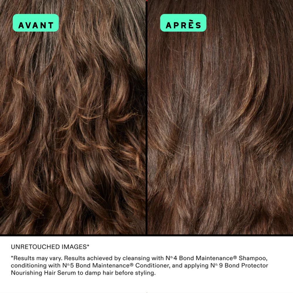 Flacon du shampooing Olaplex N° 4 Bond Maintenance placé sur fond neutre