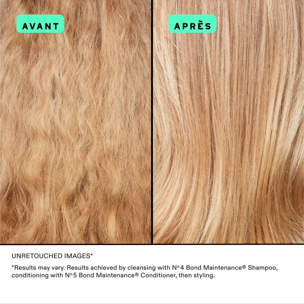 Flacon du conditionneur Olaplex N° 5 Bond Maintenance posé sur fond neutre