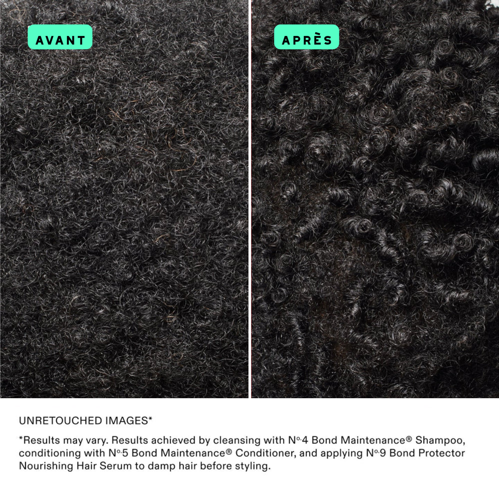 Flacon du conditionneur Olaplex N° 5 Bond Maintenance posé sur fond neutre