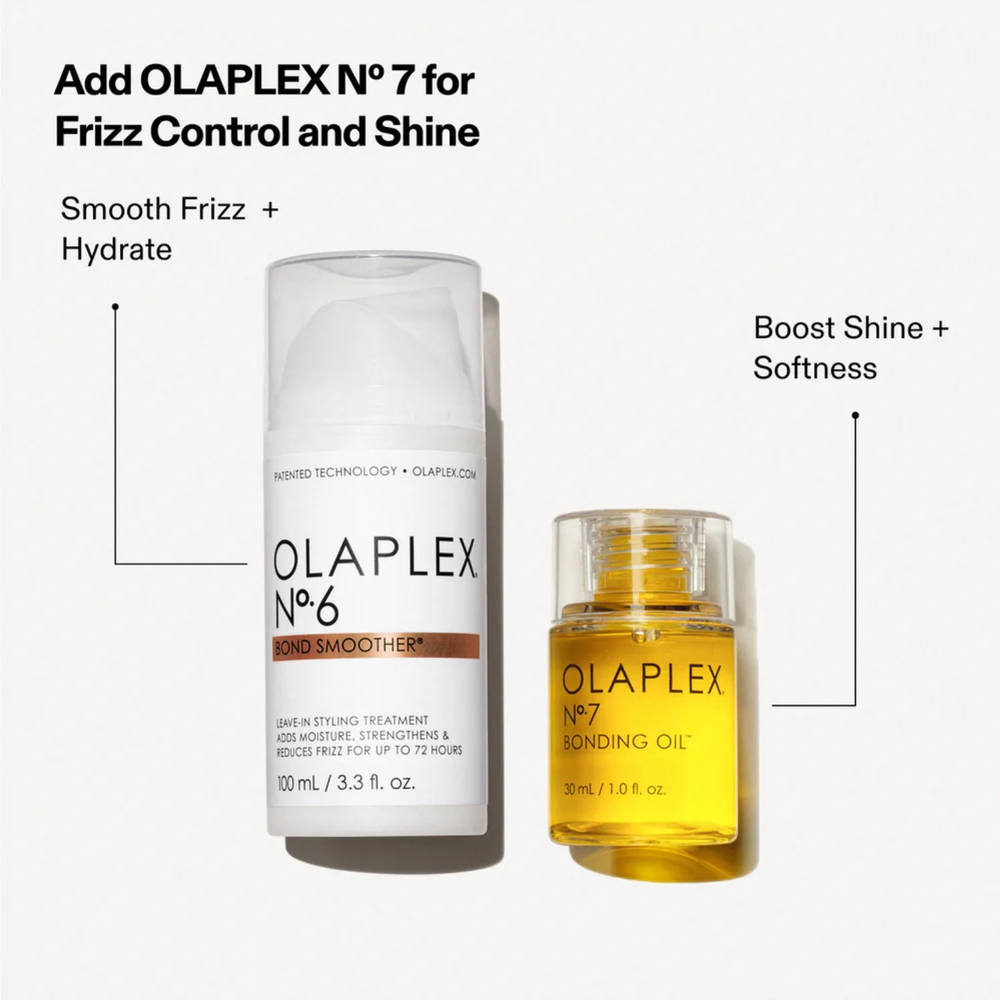 Tube de la crème coiffante Olaplex N° 6 Bond Smoother posé sur fond neutre
