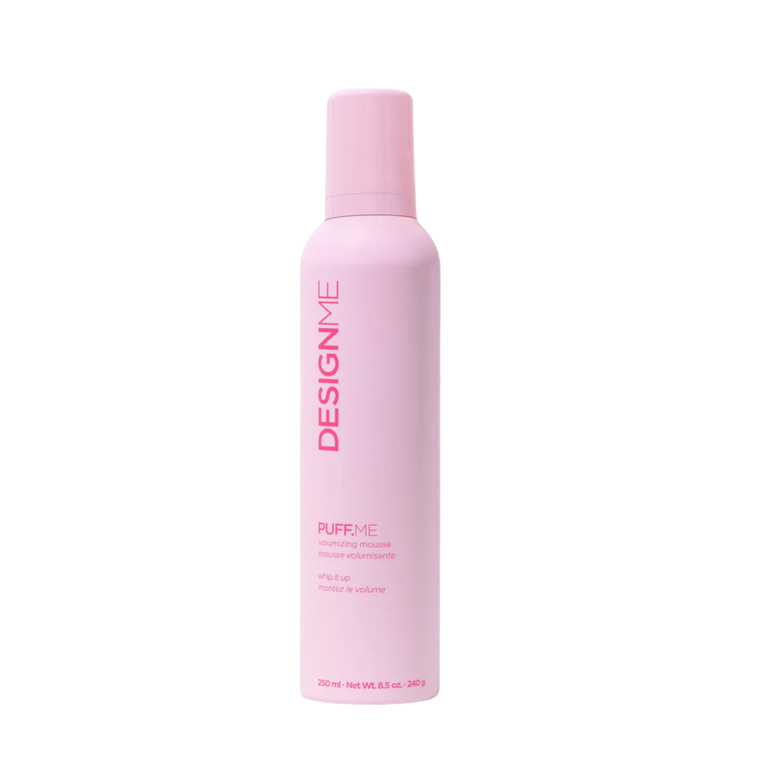Flacon de 250 ml de mousse volumisante PUFF.ME, texture légère pour volume rebondi