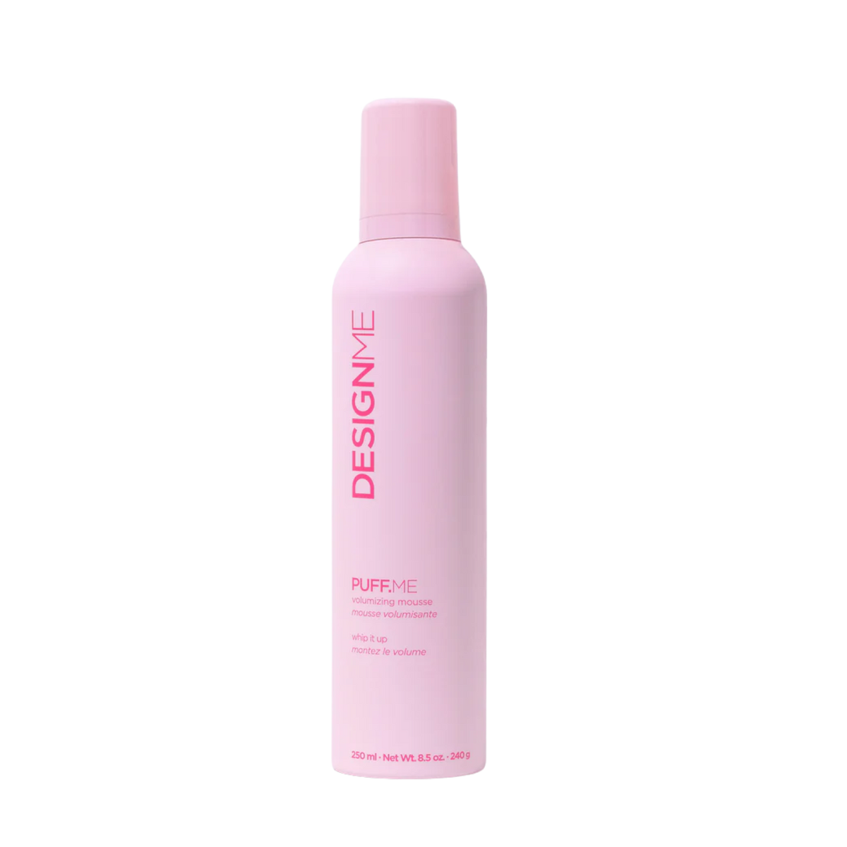 Flacon de 250 ml de mousse volumisante PUFF.ME, texture légère pour volume rebondi