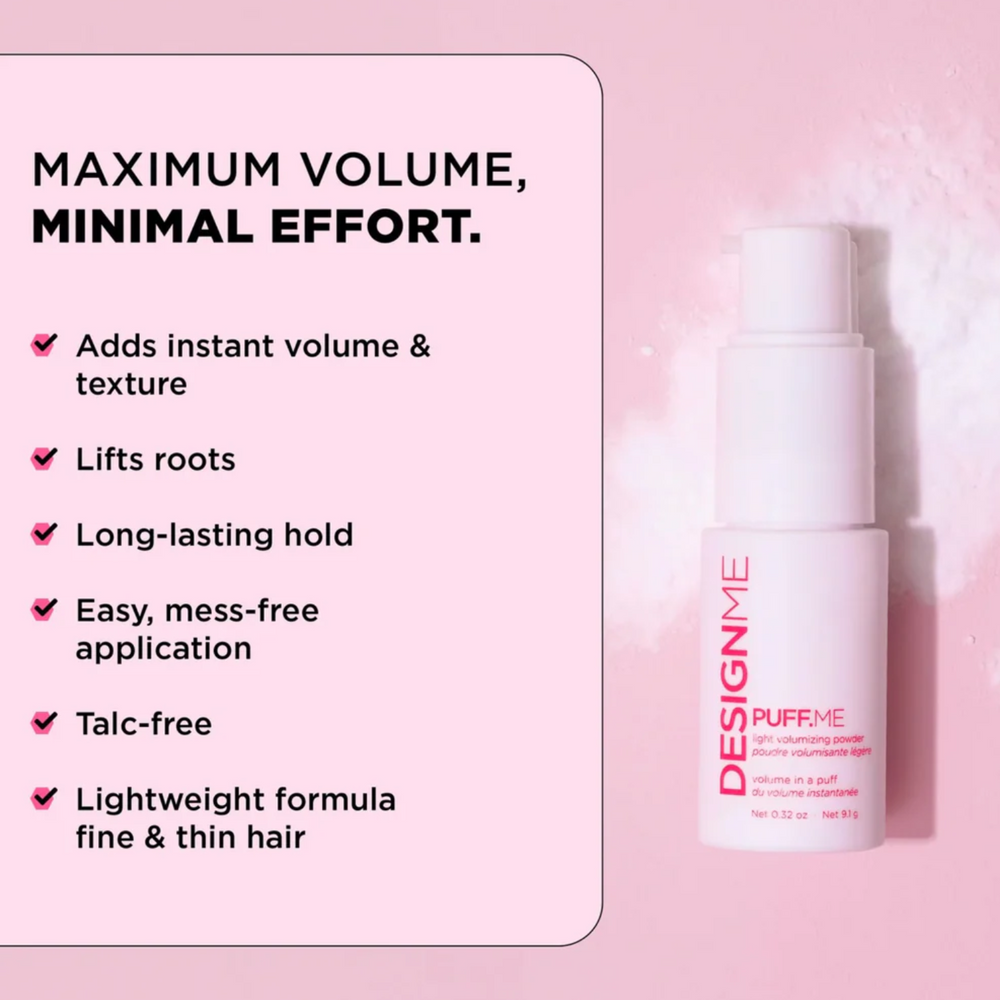 Flacon de 9 g de poudre volumisante PUFF.ME, spray léger pour cheveux fins