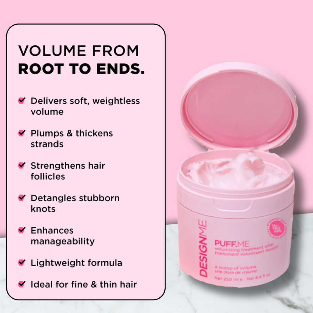 Flacon de shampooing PUFF.ME volumisant 300 ml pour cheveux fins à moyens